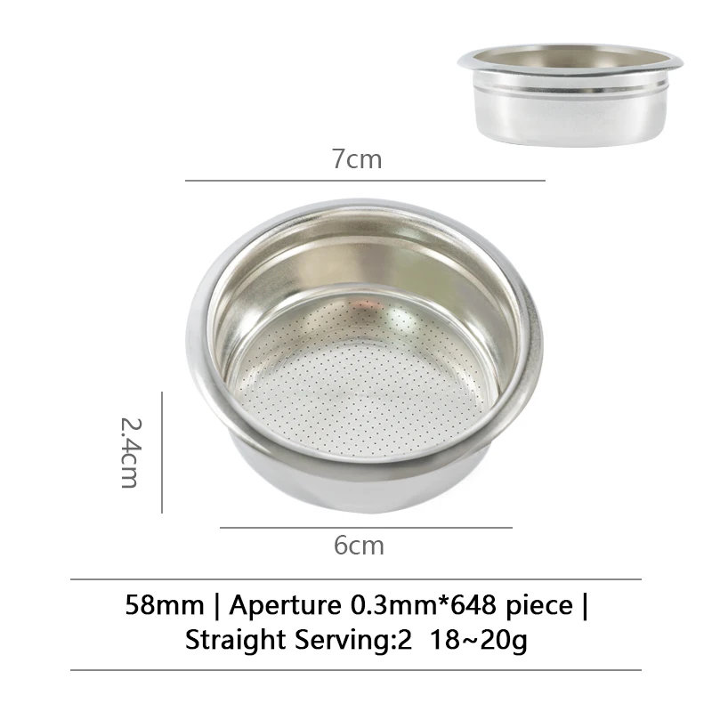 Kaffeefilterkorb 51mm 54mm 58mm Edelstahl Ersatz für Siebträger ohne Boden Pulverschale Barista Espresso-Werkzeuge – Detail 2