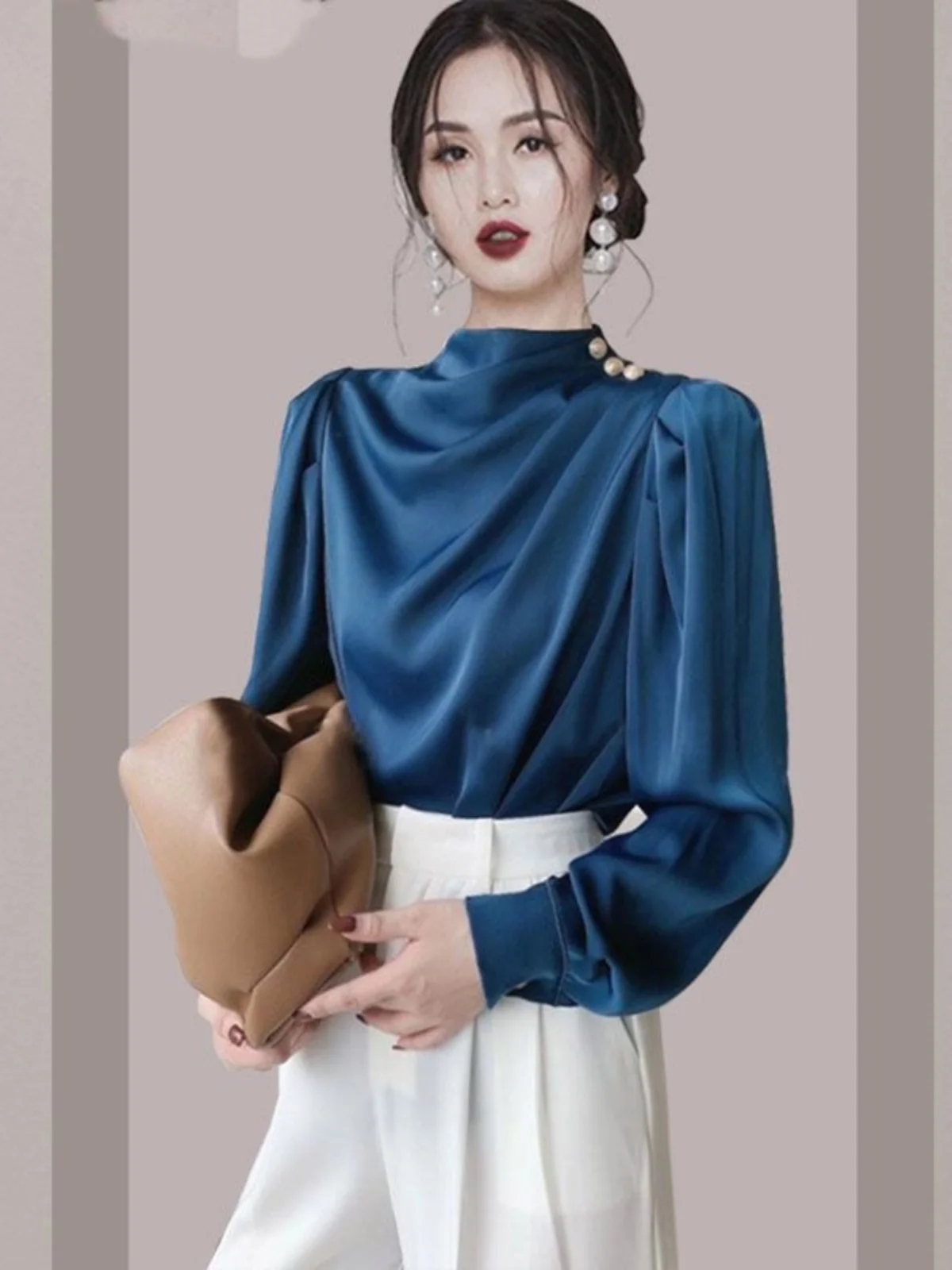 

Faionable Long Sve Women's irt Autumn Collection 2023 Ele Casual Polyester Fiber Loose Fit Ladies' Premium irt