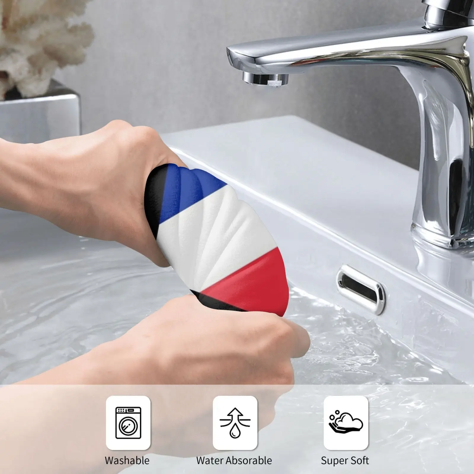 France-Heart Custom Towel Bath Towel France Heart Blue White Red Frenchman French Flag