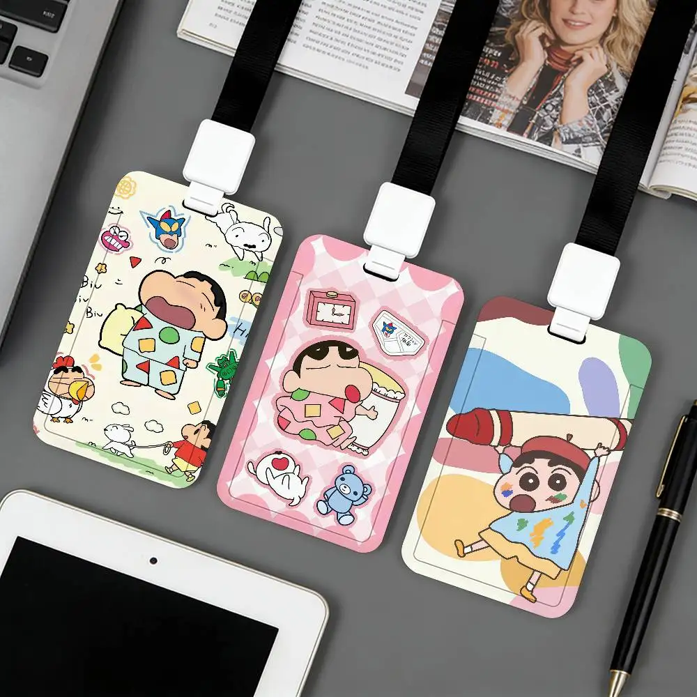 

Забавный держатель для карт с изображением аниме-персонажа C-Crayon S-Shin Chan, подходит для удостоверений личности, банковских карт, проездных билетов и рабочих пропусков.