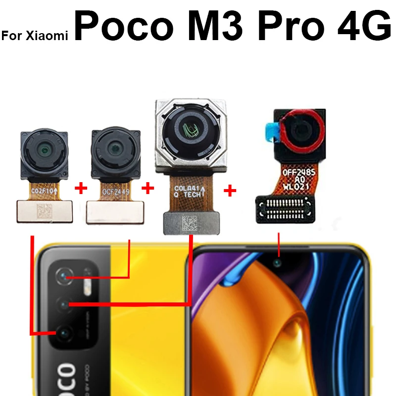 Rear Main Front Camera For Xiaomi Pocophone POCO M3 M3 Pro 4G 5G Front Selfie Samll Facing Back Camera Camera Flex Cable Parts