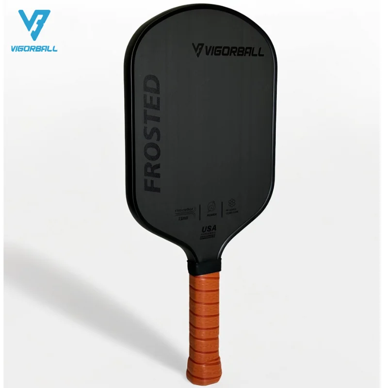 Paleta de Pickleball de fibra de carbono en bruto T700, fricción de carbono, superficie esmerilada, núcleo de panal de polímero, potencia mejorada, giro y Control de 13MM