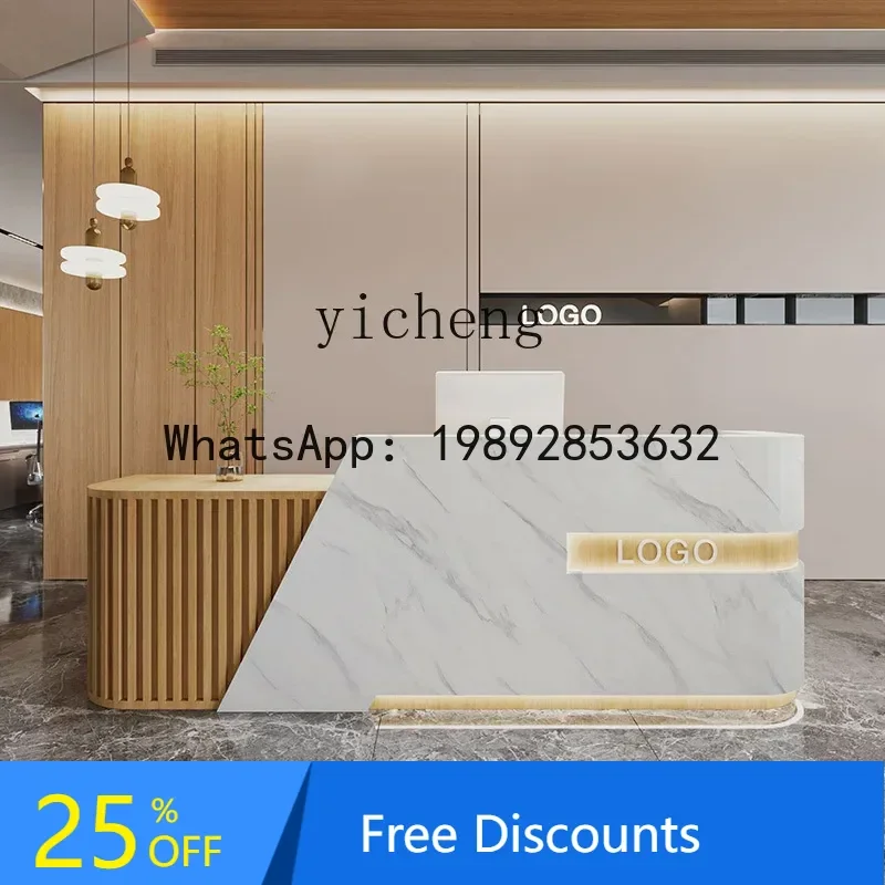 company front desk reception desk paint table beauty salon simple modern beauty shop store checkout page