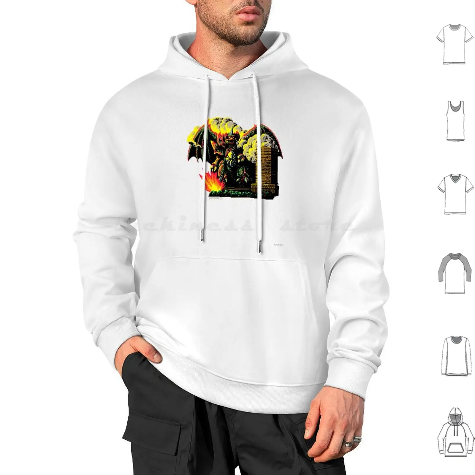 Destoroyah 1965 Poster Variant Hoodie cotton Long Sleeve Kaiju Pixel Pixel Art Retro Gojira