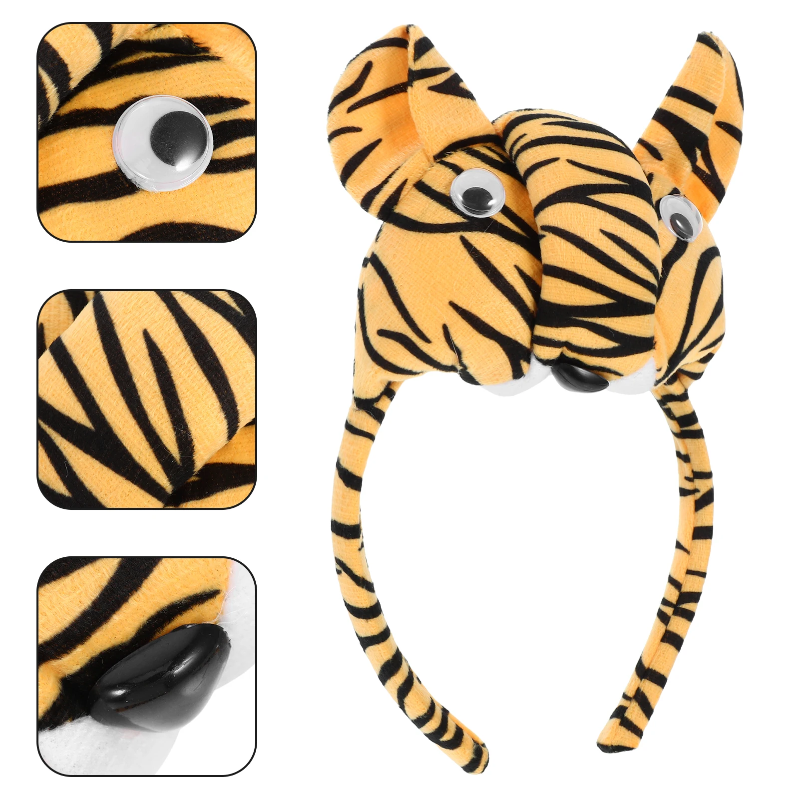 Tiger Headband Animal Ears Jungle Headbands Cute Costume Accessories Halloween Tiger Ears Headband Birthday Party Stage