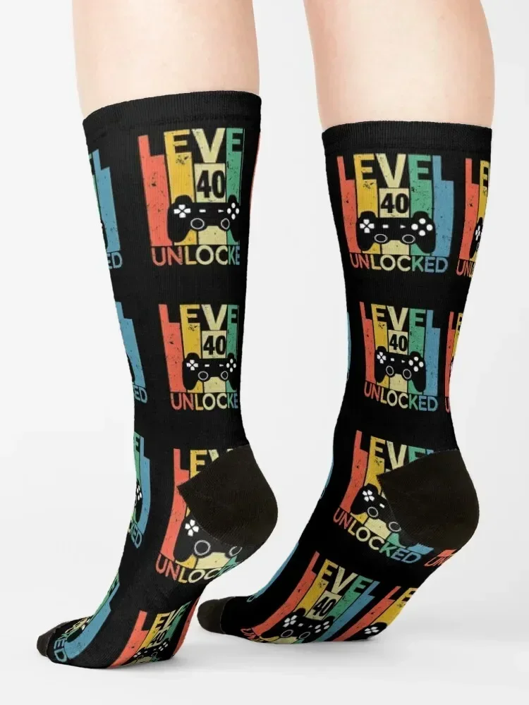 Level 40, freigeschaltete Socken, Halloween, Winter, Thermo-Lauf-Baumwollsocken für Damen und Herren