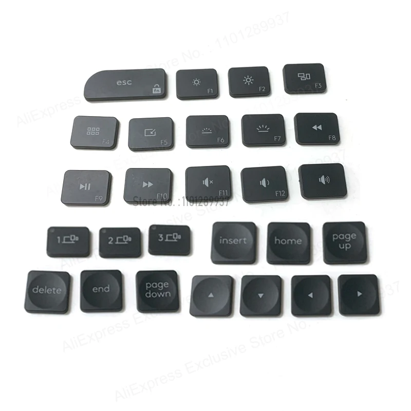 Replacement Keyboard Laptop KEY & Clips For Logitech Craft MX YR0073 GreyBlack Esc F1 F2 F3  F4 F5 F6 F7 F8 Cap Keycap And Hinge