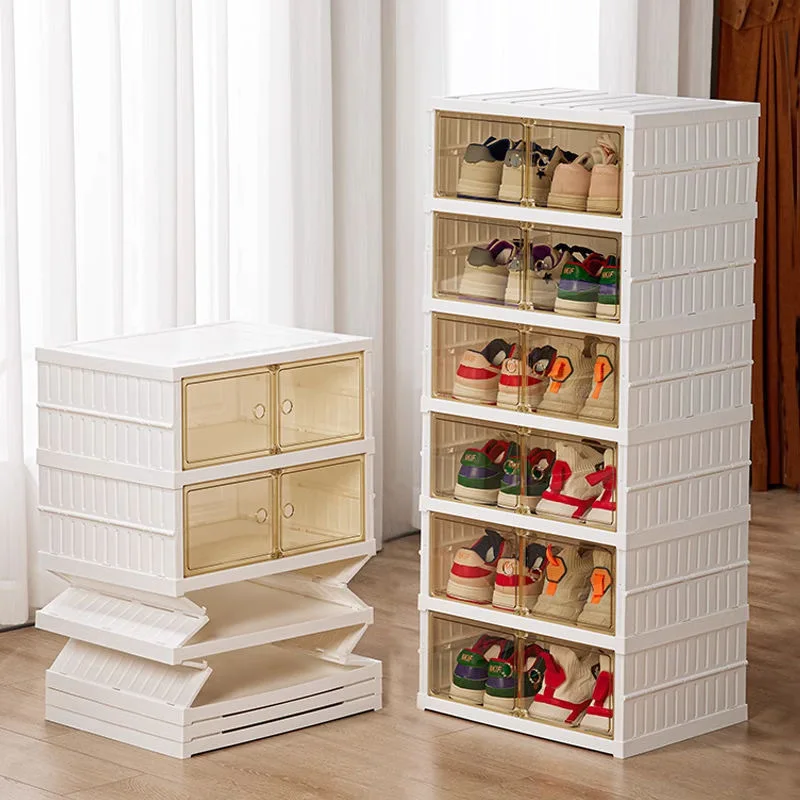 Installation-free multi-functional folding shoe rack transparent widen shoe cabinet removable household 신발장 의자 home furniture