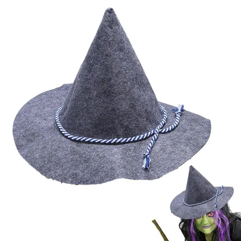 2024 topi penyihir Halloween pesta dewasa hitam menunjuk merasa Oktoberfest topi penyihir topi pesta dansa Masquerade pesta berdandan