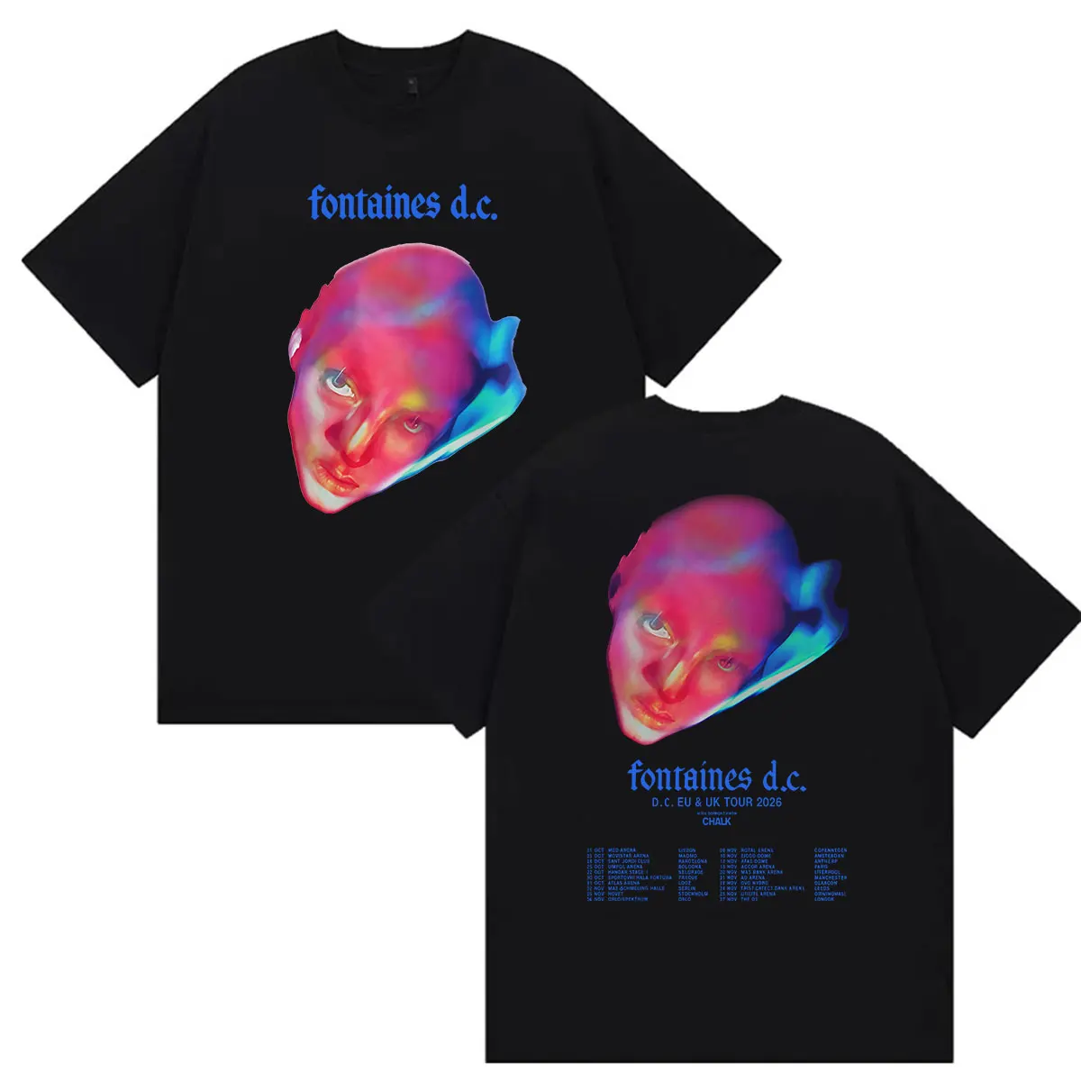 Fontaines D.C. Dopamine Chamber EU and UK Tour 2026 Graphic T-Shirt Men Women Hip Hop Rock Punk short sleeve T Shirts Streetwear