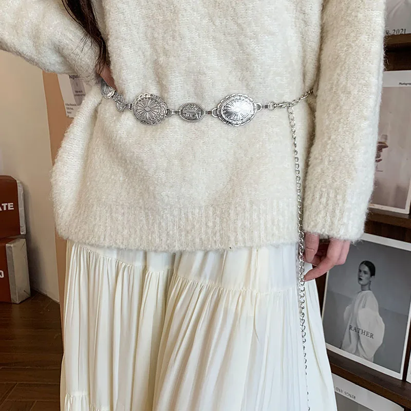 DIY accessories Sweater waist chain women's ins design sense niche bohemian metal belt belt women's decoration with skirt