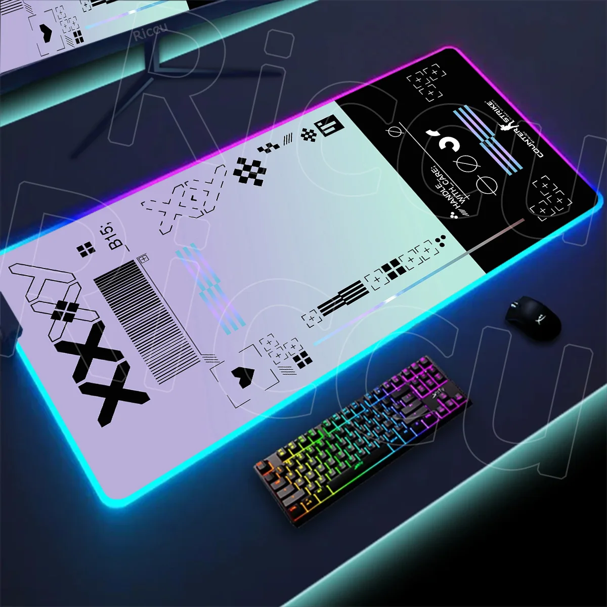 

RGB Mousepad Large Size LED Glowing Keyboard Table Pad XXL CsGo Print stream Gaming Mouse Pad Non-slip Rubber Mat With Backlight