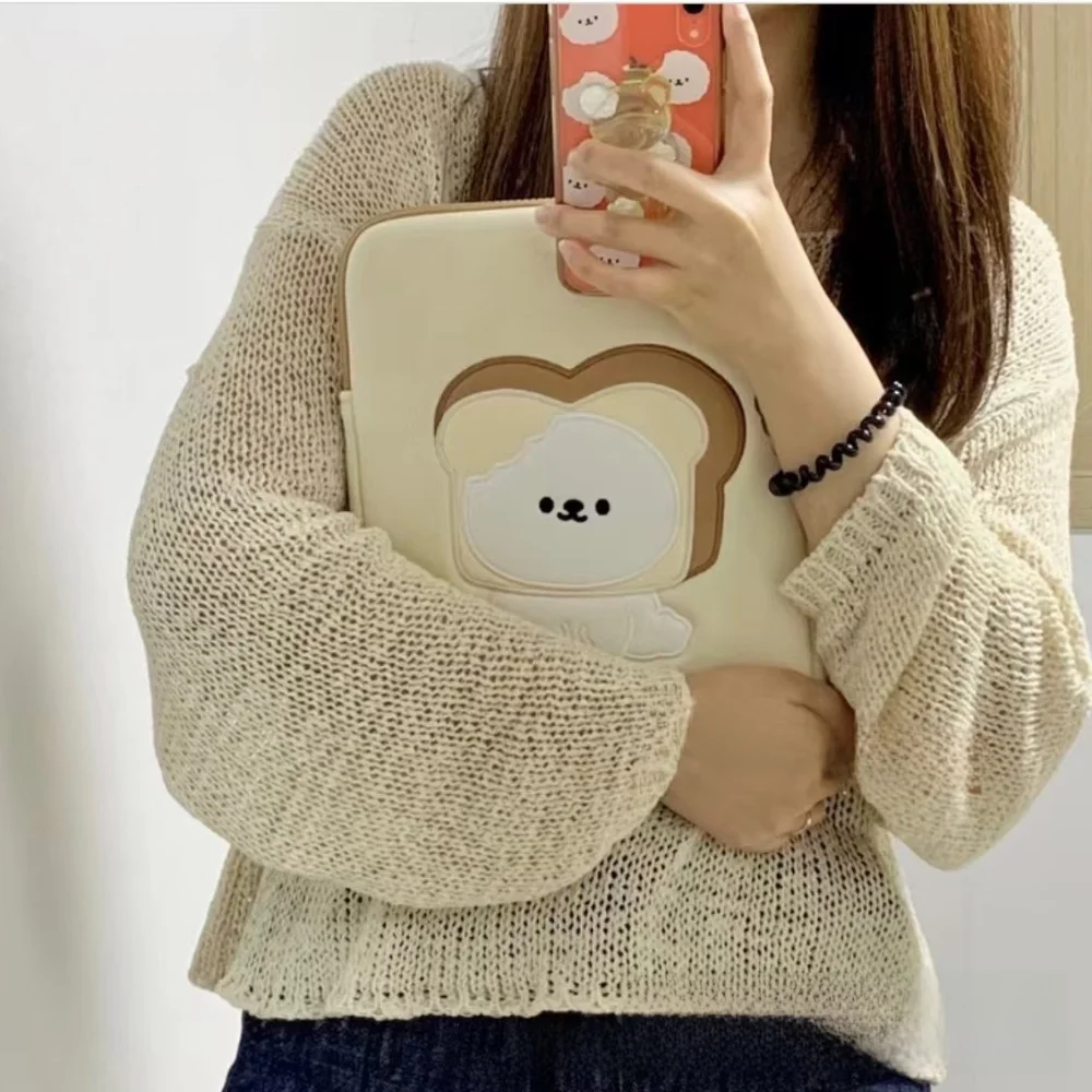 

Portable 11 Inch Tablet Sleeve Bag Cartoon Soft Plush Laptop Bag Protective Inner Bag Tablet Pouch for iPad Air//