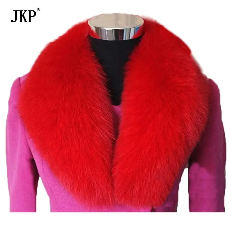 New Women 100% Natural Fox Fur scarf Real Fox Fur collar winter warm Fur Collar warm Scarf big Scarves Down Coat Hood Fur