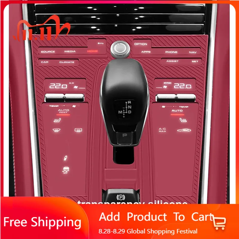 

Внутренние наклейки для Porsche Panamera 2017-2025, автомобильный силиконовый коврик для центральной консоли, центральная защита, коврик против царапин, авто Interio