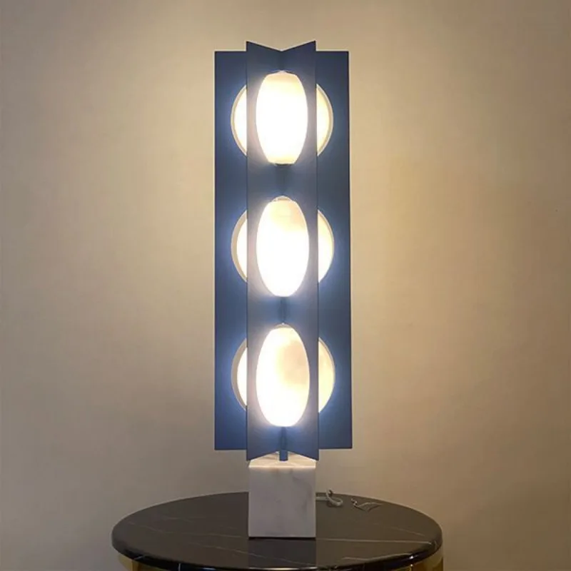 Marble table lamp, modern simple floor lamp, living room sales office, bedroom bedside sofa ornament lamp