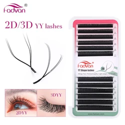 Fadvan YY Shape Lashes 2D/3D 0.05/0.07 Faux Mink C/D/L 8-15mm Natural Soft Brazilian Eyelash Premade Volume Fan Lashes Extension