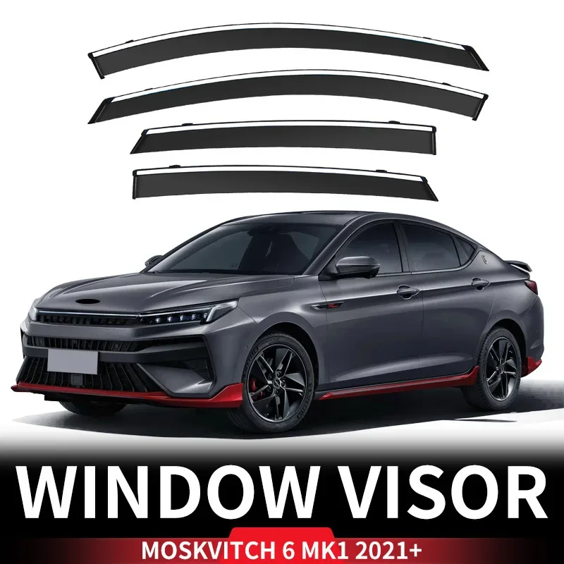 

For Moskvitch 6 MK1 2021+ Window Visor Vent Shades Ventvisor Wind Deflectors Visor Rain Guard Shades Visor