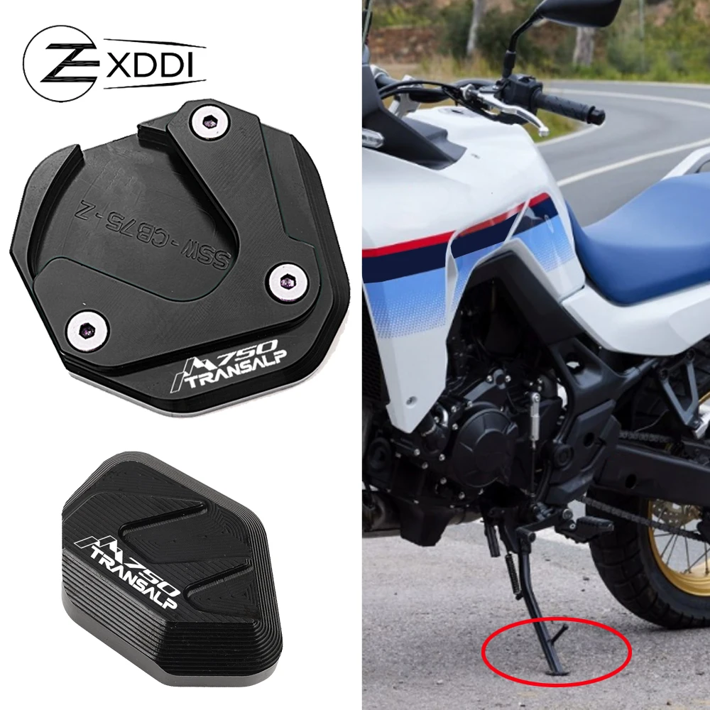 For Honda XL750 transalp XL 750 TRANSALP 2023 2024+ CNC Motorcycle Side Stand Extension Pad Kickstand Auxiliary Column Plate