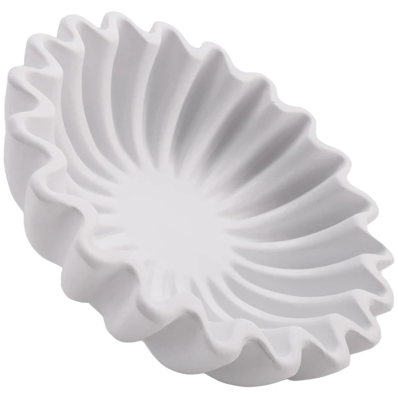Fluted Ruffle Decorative Bowl - Home Decor Accents For Living Room Styling Coffee Table Bookshelf And Console