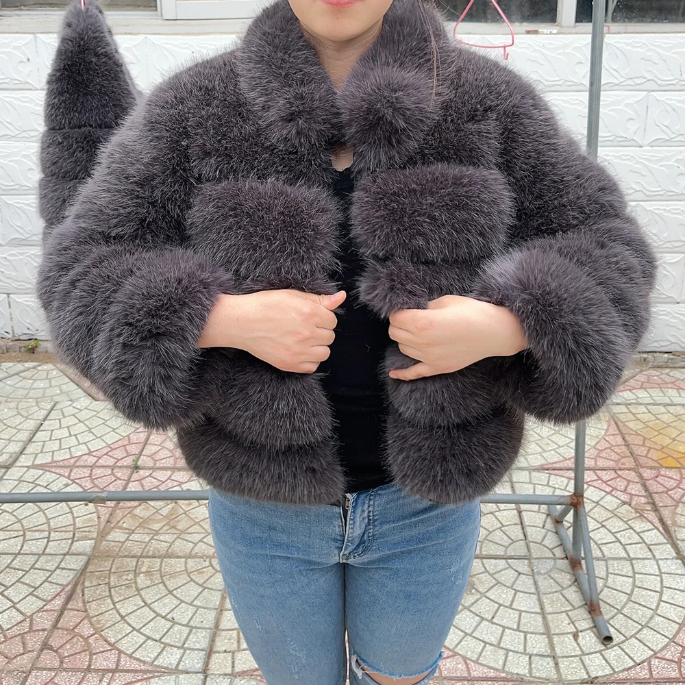 HOOOFUR namaakbontjas opstaande kraag wintermode korte dames hoge kwaliteit warme herfst nieuwe nepbont jas voor dames