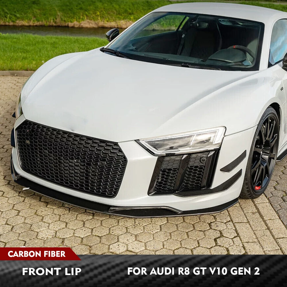 

For Audi R8 GT V10 2016-2018 Gen 2 Carbon Fiber Car Front Bumper Lip Spoiler Splitters Car Front Bumper Lip Splitters Body Kits