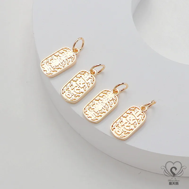 14k Brand Good Luck Hanging Tags Grape Smart Gourd Bracelets Necklaces Pendants DIY Jewelry Accessories.