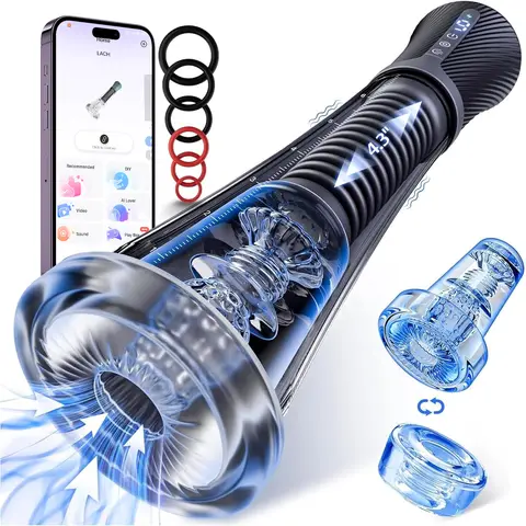 Y-Pao Smart App-Controlled Male Masturbator, 9-Mode Vibrator for Men, Realistic Pocket Pussy & Endurance Adult Sex Toys, Quiet