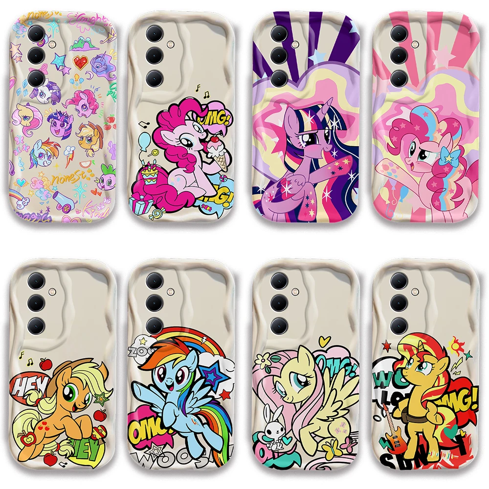 Pony Hot-funda de teléfono con ondas 3D para Samsung Galaxy S24, S23, S21, S20 FE Plus Ultra, 4G, 5G, funda trasera de silicona suave