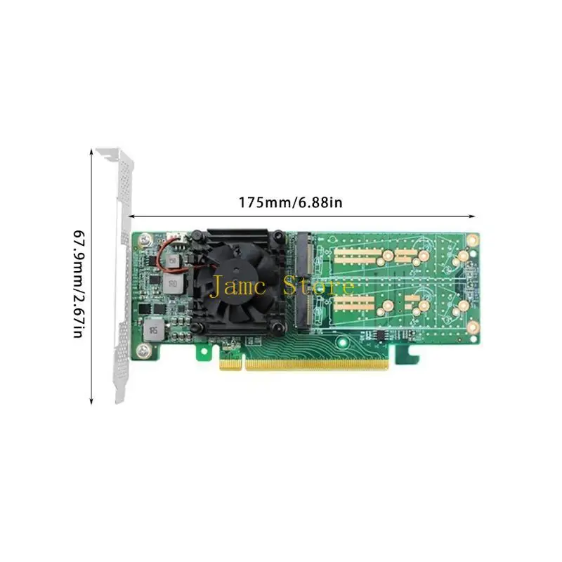 محول LX0B ذو 4 منافذ PCIe X16 إلى M.2 NVMe SSD مع مروحة تبريد PLX8747 للتحكم في الرقاقة لمهام البيانات المكثفة #6