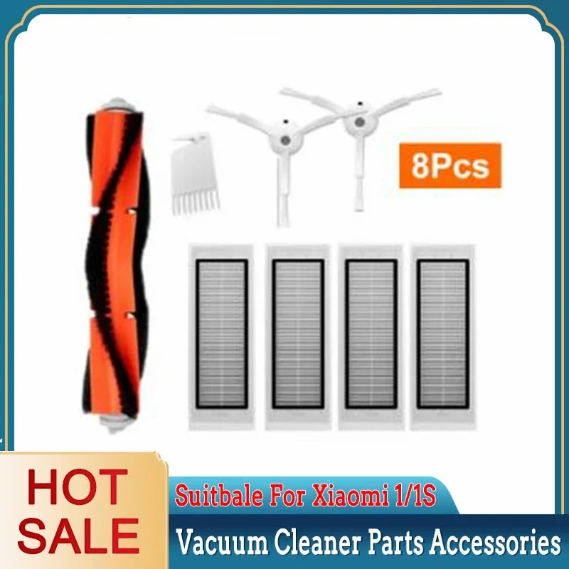 8 Stuks Hepa Filter Voor Xiaomi Mijia Roborock S5 S50 Max Mi Robot Stofzuiger Dweil Roller Zijborstel Accessoires Onderdelen Kit