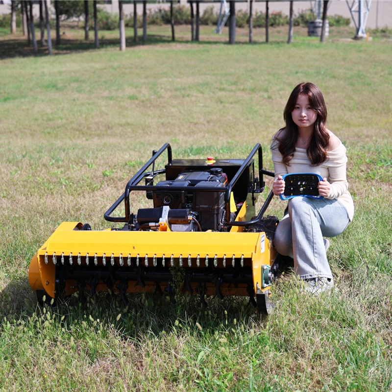 Customized Professional Remote Control Lawn Mower Garden Golf Farm Crawler Lawn Mower for Sale