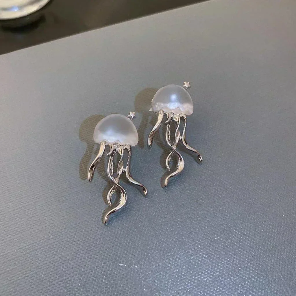 Elegant Deep Sea Jellyfish Cute Earrings Simple Feminine Pendant Fashion Girls Creative Gifts Accessories for Women Gifts