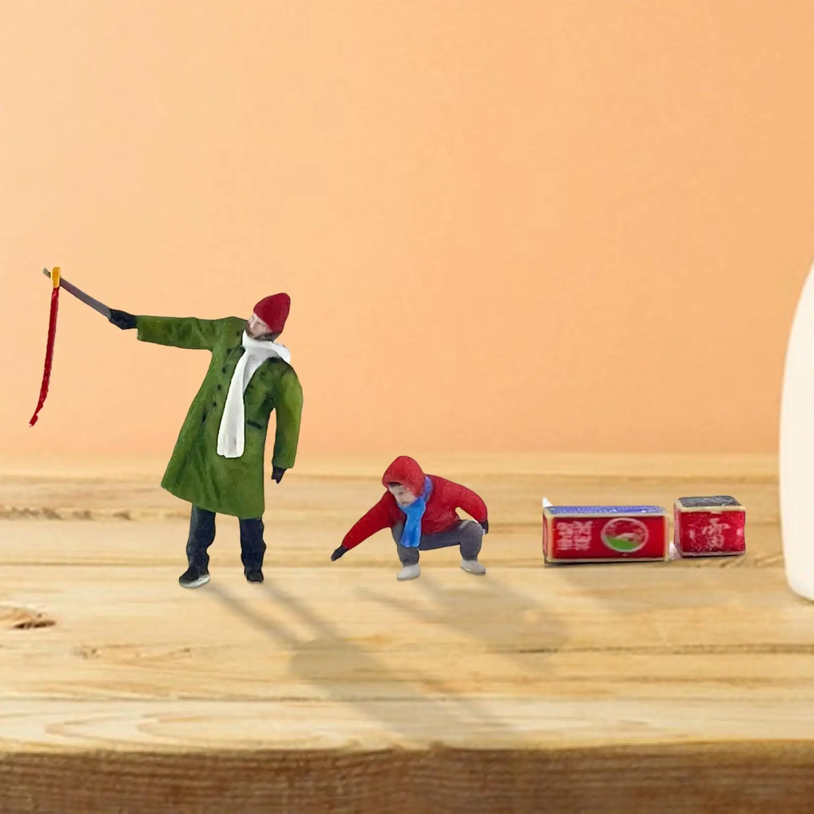 

1:64 Squatting Boy and Standing Men ornament Crafts Collection Hand Painted Mini for Diorama DIY Scene Accessories