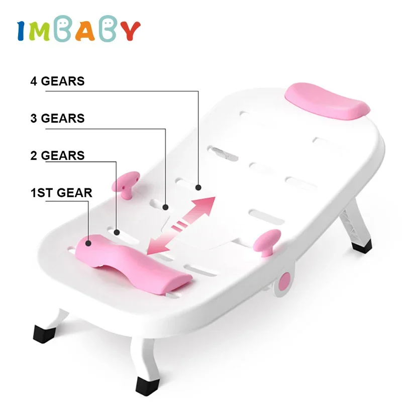 Child Foldable Shampoo Chair Kids Beach Toy Deck Chair Baby Hair Wash Cute Shampoo Recliner Toddler Non-Slip Comfortable Chair