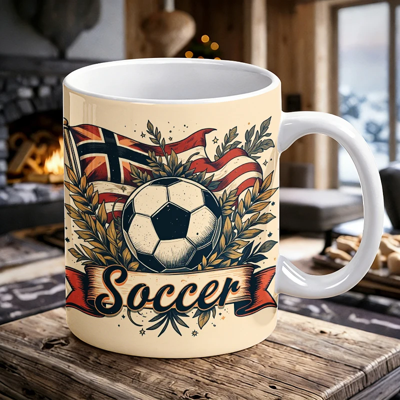

Soccer Flag Banner Button Set Mug with a bottle opener function of 2026 Major Football Event