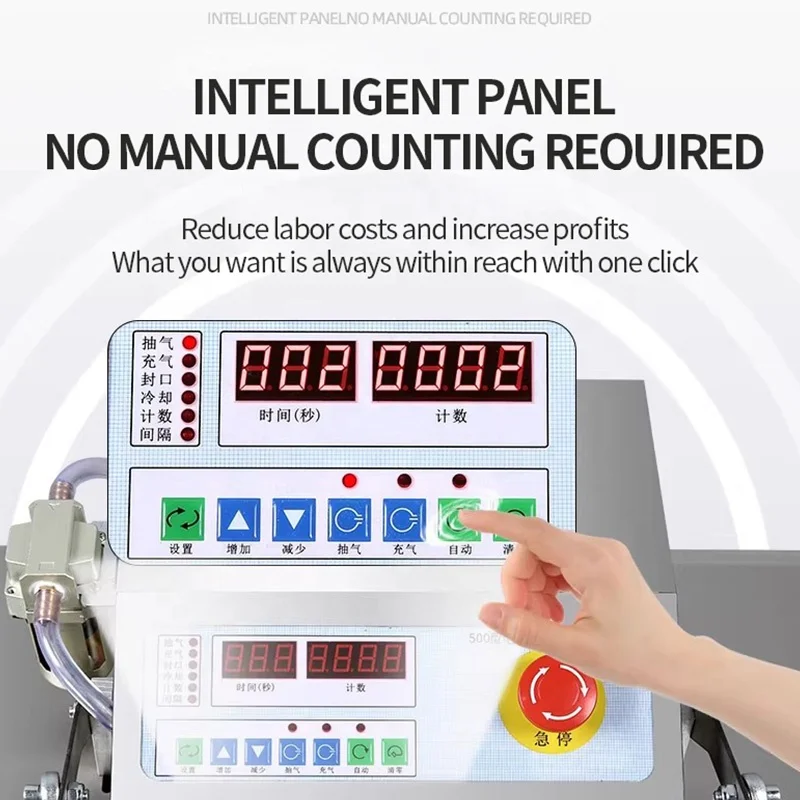 OEM ODM Stainless Steel Bean Food Meat Grain Rice Nut Kraft Plastic Pouch Big Nitrogen Filling External Vacuum Packaging Machine