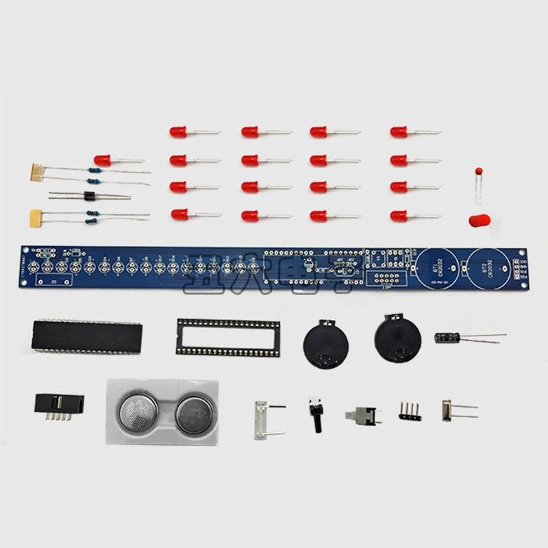 Kit diy eletrônico led 16-bit led balancim kit de soldagem diy c51 single-chip microcomputador montagem peças de treinamento