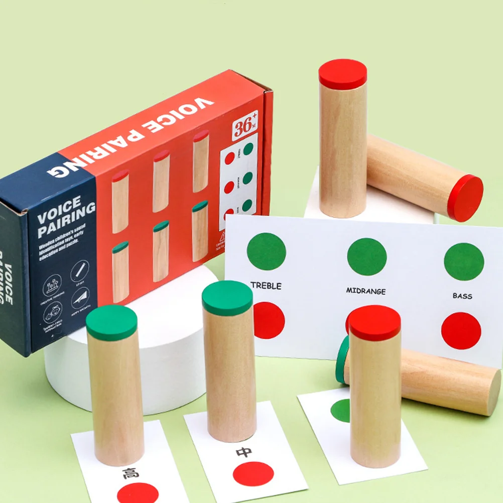 1 Juego de tubo de sonido de madera, juguete educativo para niños, entrenamiento auditivo, desarrollo cognitivo, juego de aprendizaje, Color brillante, seguro