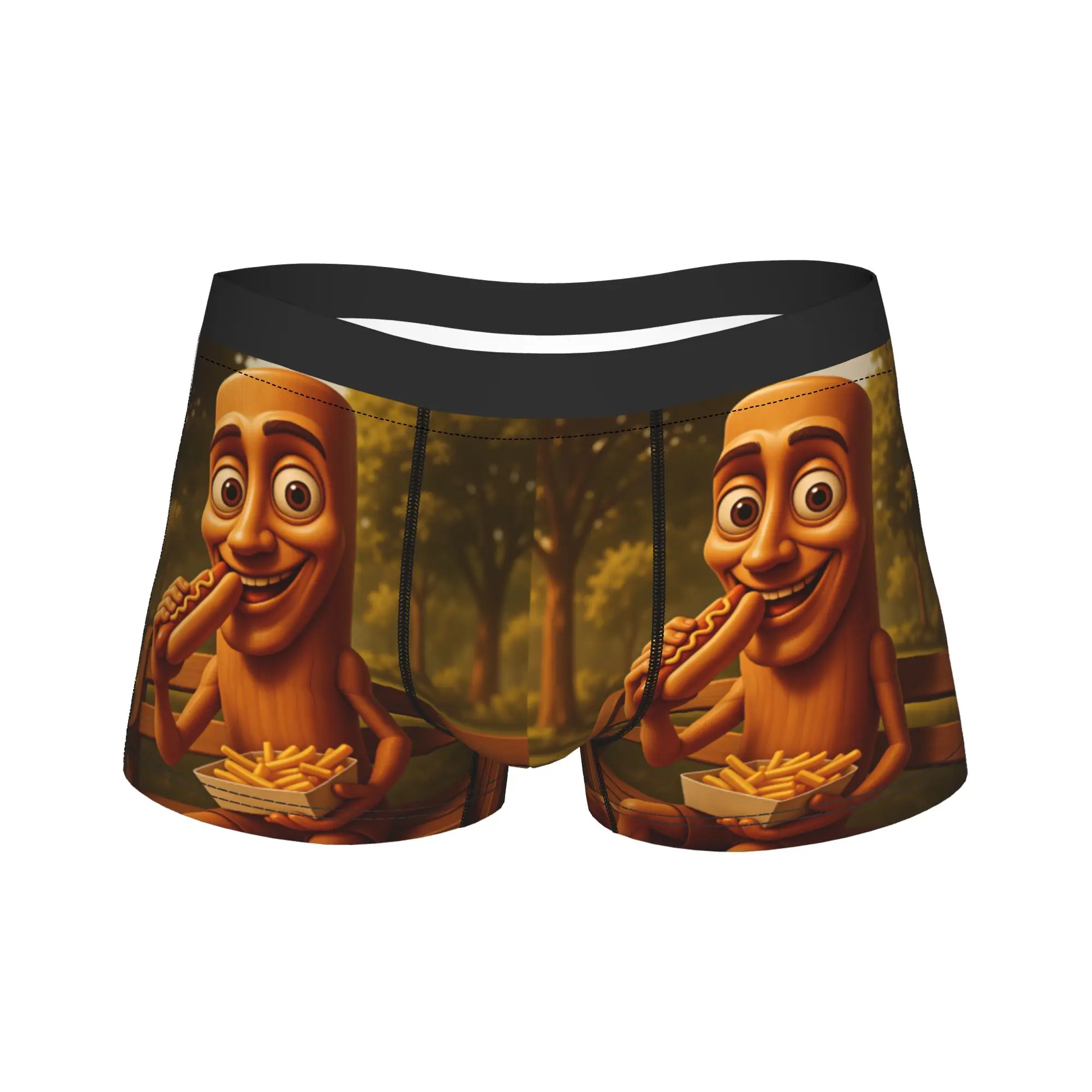 Tung Tung Sahur Park Snack Time Cartoon Underwear  Pattern Boxershorts Quality Men Panties Breathable Boxer Brief Birthday Gift
