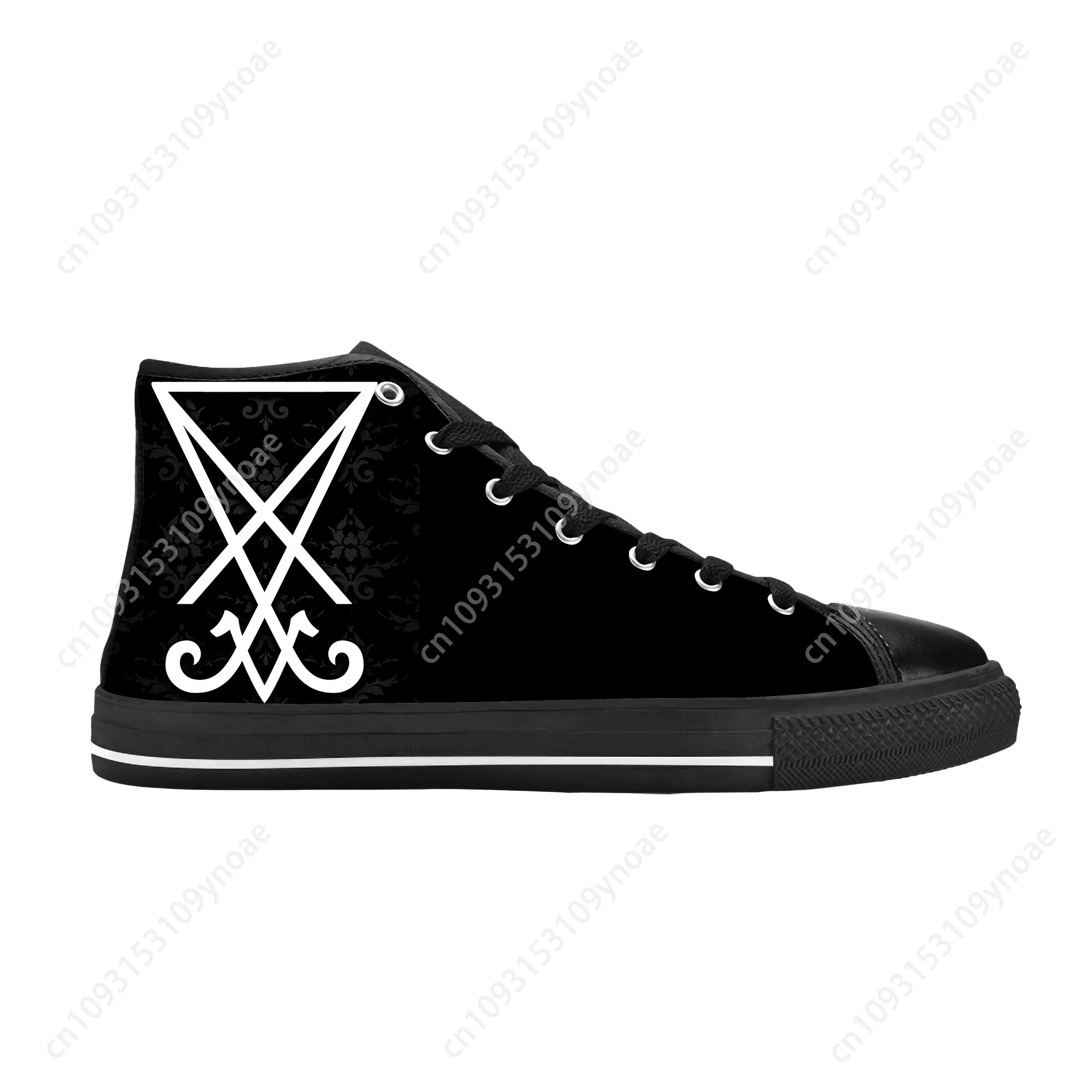 

Sigil Lucifer Seal of Satan Satanic Devil Gothic Casual Shoes High Top Comfortable Breathable Mens Womens Teenager Sneakers