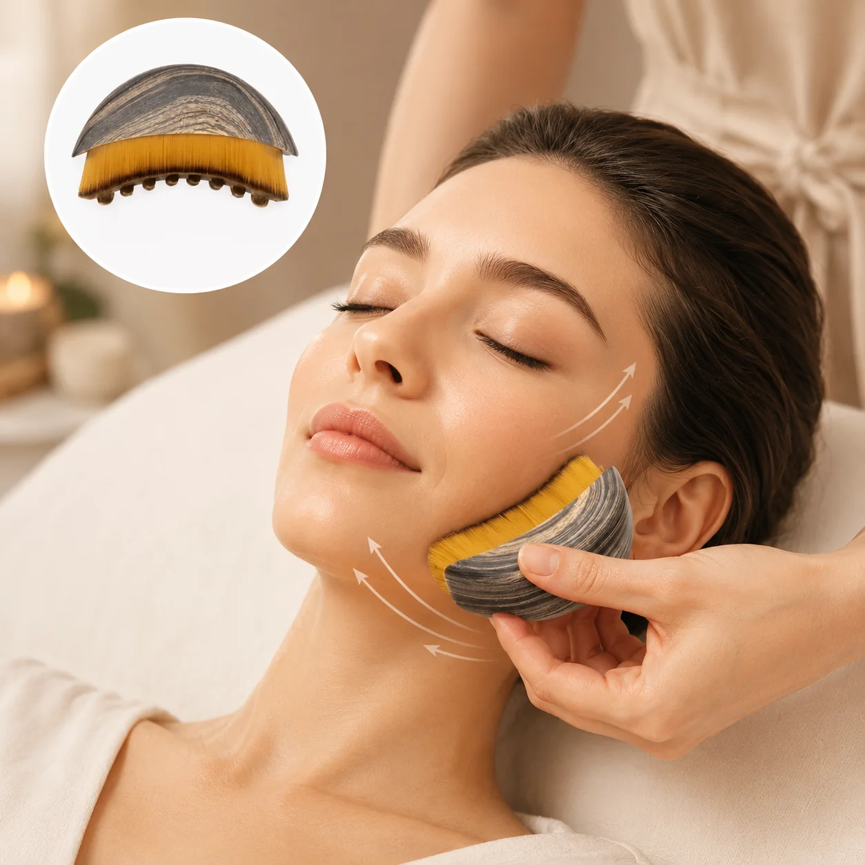 Dry Body Brush for Lymphatic Drainage Massage Lymphatic Massage Tool for Body Shaping Skin Exfoliation Cellulite Scrubber