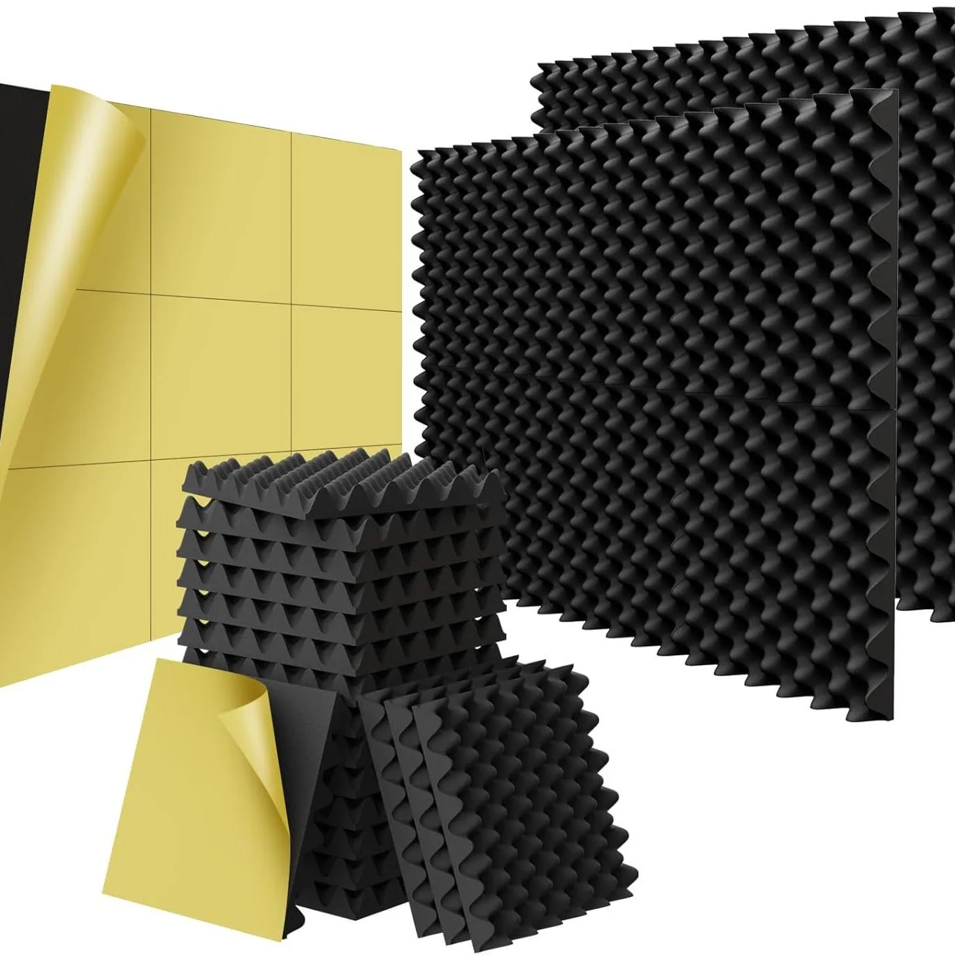 1 Stück schalldämmende Baumwolle, selbstklebender Wandaufkleber mit schallabsorbierender Baumwolle, superstarkes schallabsorbierendes Material für Wände – Detail 9