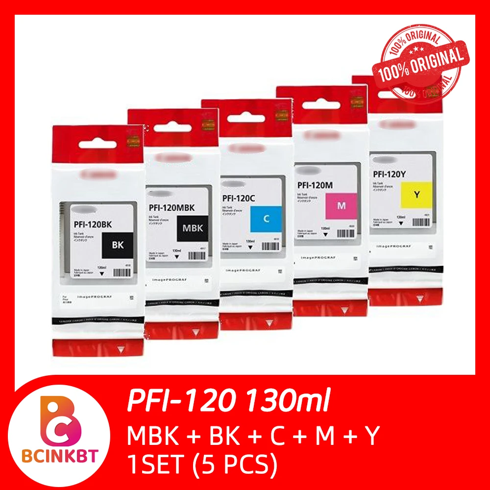 For Canon PFI-120 PFI120 130ML Genuine Ink Cartridge imagePROGRAF GP-200 GP-300 TM-200 TM-205 TM-250 TM-300 TM-305 TM-350