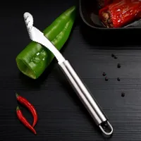 Stainless Steel Chili Pepper Core Remover Jalapeno Green Bell Pepper Seeded Tool Vegetable Fruit Kitchen Knife Slicer Durable