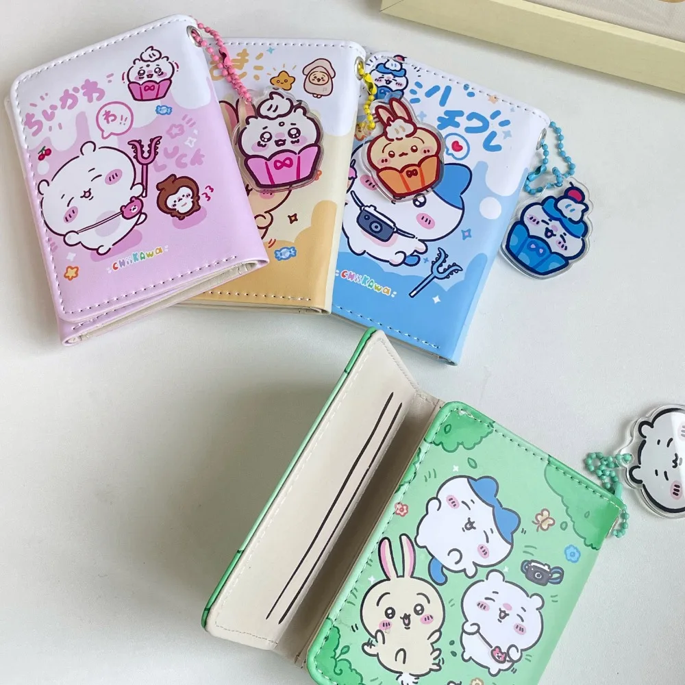 Original Anime Kawaii Chikawa Short Card Bag Wallet Integrated Female Cartoon Hachiware Usagi New Student Cute Zero Wallet Gift