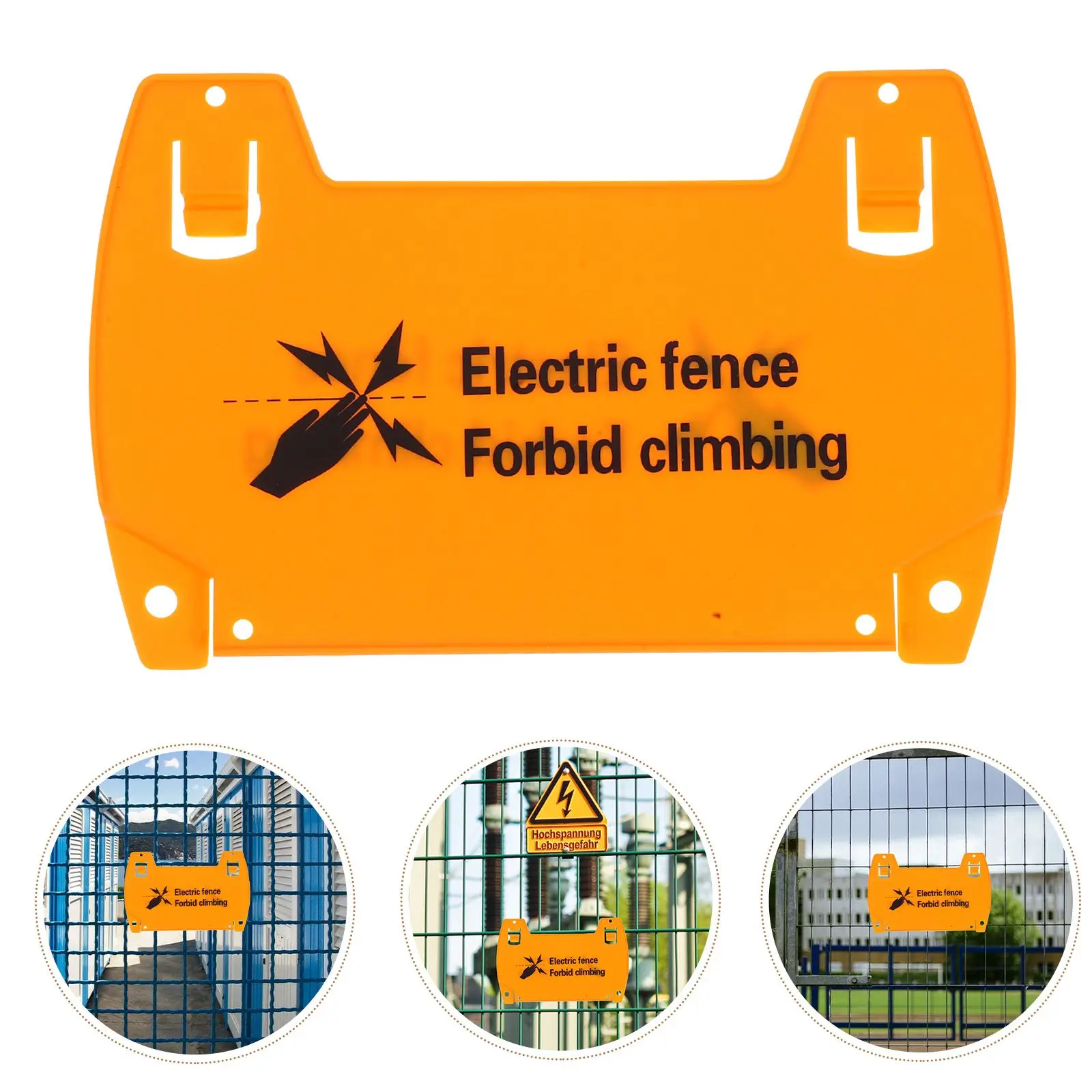 6 Pcs Electric Fence Warning Sign Security Signs Plastic Stickers Traffic Safety Signs Outdoor Use Long Lasting Material
