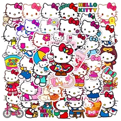 50 sztuk/zestaw Kawaii Sanrio naklejki Anime Cartoon Hello Kitty Kuromi moja melodia Diy materiał wodoodporny Graffiti papeteria naklejka