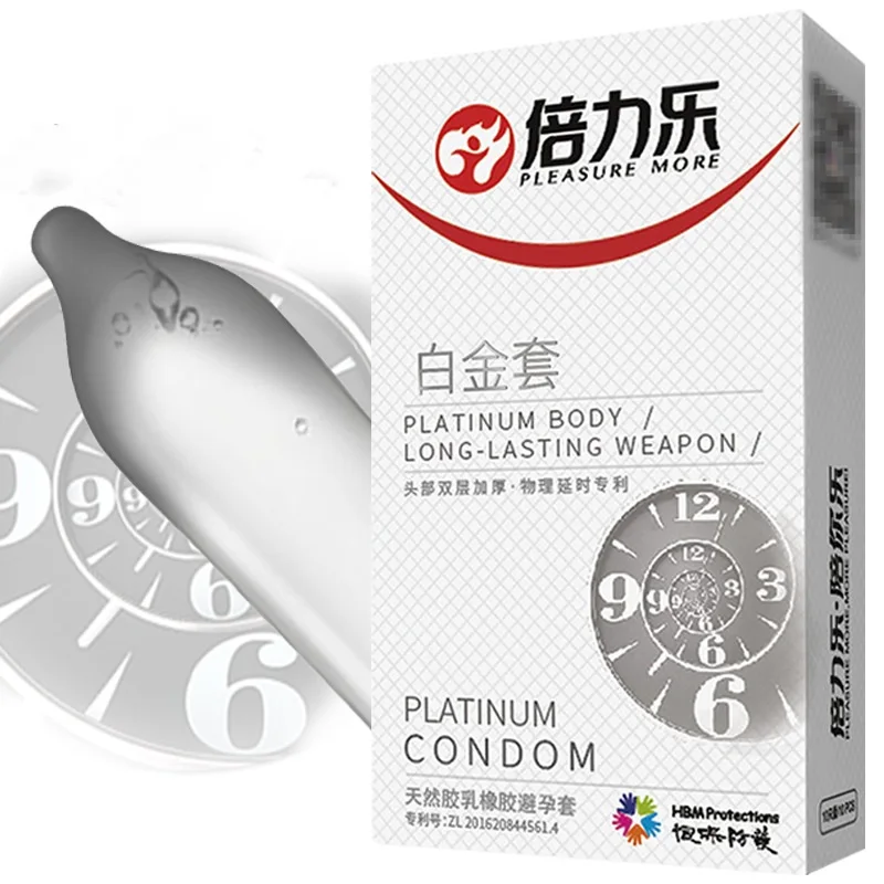 10Pcs Delayed Ejaculation Condoms Platinum Penis Glans Thicken Time Delay Condom for Men Long Last Penis Sleeve for Men Adult