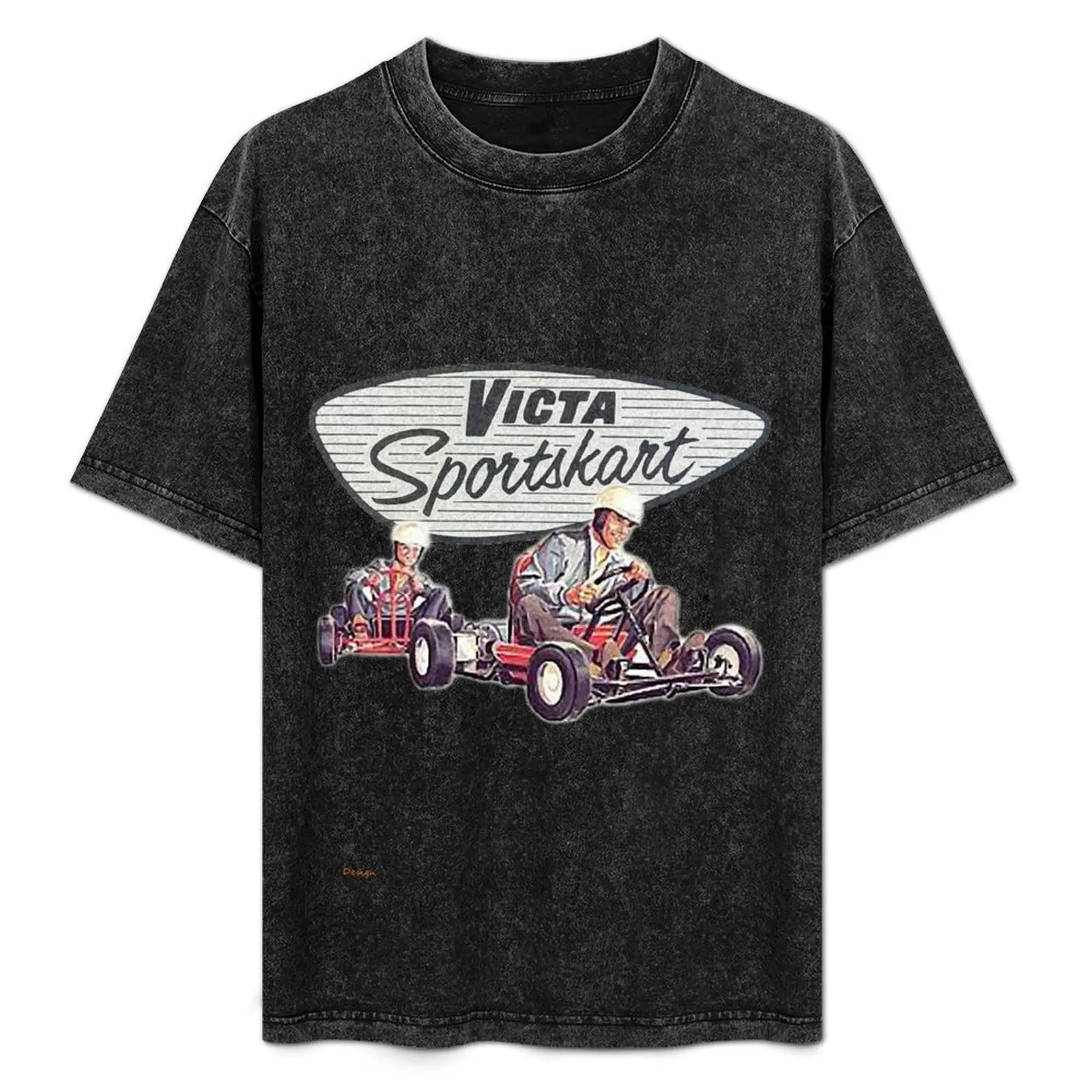 

Victa Sportskart Vintage Theme T-Shirt boys animal print blue lock mens t shirts top quality